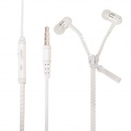 zipper earphones white